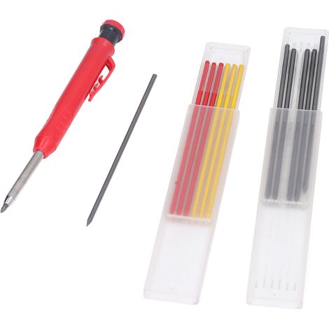Crayon de marquage bois pointe alliage grattoir multifonction avec recharges couleurs 2,8mm 1 stylo + 2 boîtes (1/5)