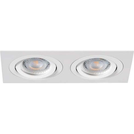 Kanlux – Plafonnier encastré aluminium 2 spots MR16 orientables 30° – Blanc mat – Pour espaces résidentiels et professionnels – IP20 (1/6)