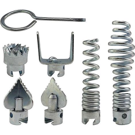 Tête de coupe combinée pour nettoyeur de canalisationsverrouillage automatiqueadaptée au dragage de tuyauxcouleur argent. (1/5)