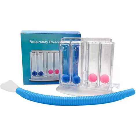 Exerciceur Respiratoire avec 4 Balles - Appareil de Mesure pour Entraînement de Respiration Profonde (1/5)