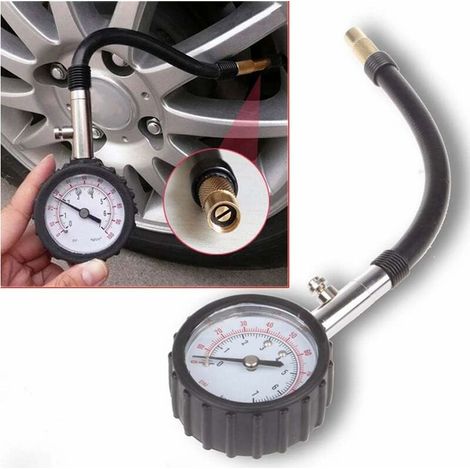 ManomèTre Pression Des Pneus Mini Jauge Pour Auto ManomèTre Jauges De Pression Des Pneus Testeur De Pression De Pneu De Voiture Haute PréCision Noir,1pcs MNS (1/4)