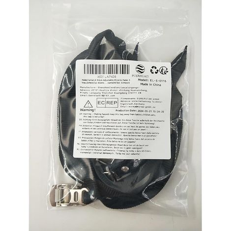 Sangle Pédale Vélo 6 Pièces 50 cm en Nylon - Réglables avec Boucle en Métal pour la Plupart des Vélos d'Appartement - Noire (1/5)