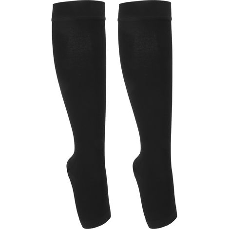 Bas noirs compressifs ouverts antidérapants respirants, élastiques femme, noir, anti-glisse (1/5)