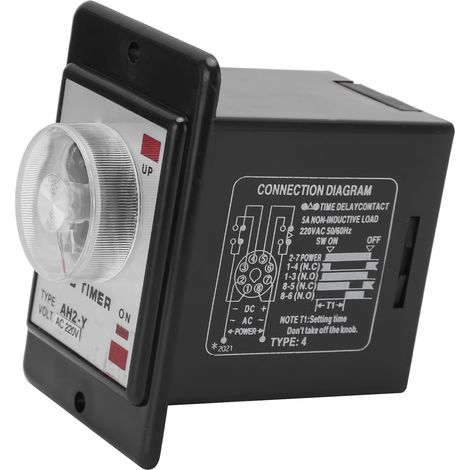 Relais temporisé AH2-Y 30S à 8 broches, mini contrôleur de temps à pointeur pour équipements d'automatisation, tours CNC, 220 V CA