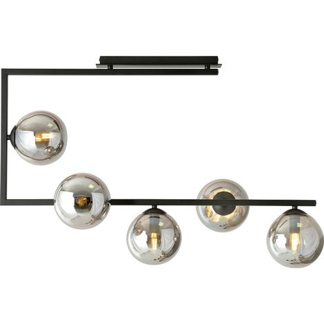 Lampadario a sospensione Emibig SOMA 5 luci nero cromo (1/4)