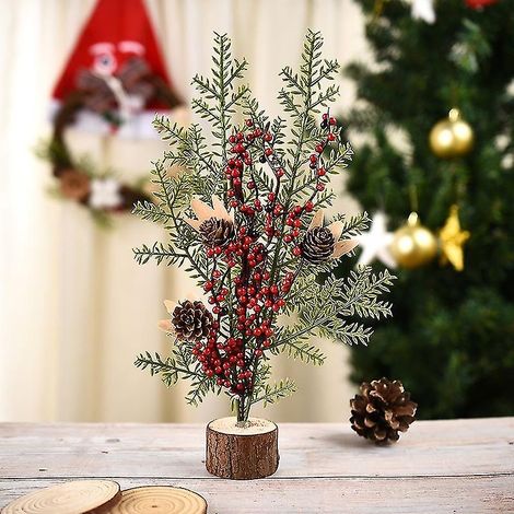 Décoration de sapin de Noël, petits ornements, mini sapin de Noël, cadeaux, 27 cm, A (1/4)