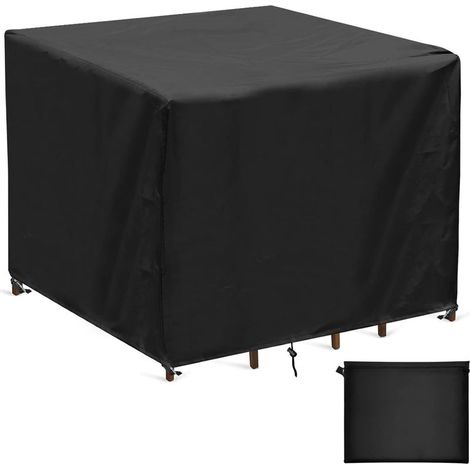 Housses Table de Jardin, 420D Oxford Carre Housse Salon de Jardin Imperméable, Résistance au Vent, Bache Protection Carre Table Jardin Exterieur,90x90x90cm A (1/5)