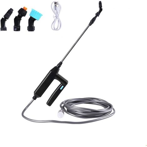 Spruzzatore elettrico, lancia telescopica, spruzzatore elettrico da tetto, spruzzatore da giardino ricaricabile tramite USB, spruzzatore da giardino portatile con ugelli e tubo flessibile 3M (1/4)