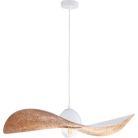 Suspension chapeau décorative blanc/cuivre Ø76 E27 (1/5)