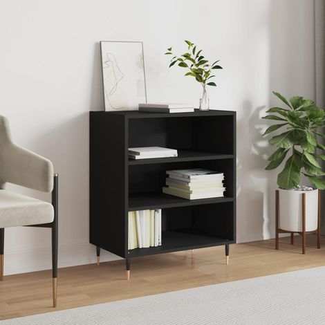 Buffet Meuble de rangement Armoire de cuisine noir 57x35x70 cm bois d’ingénierie 65238 (1/5)