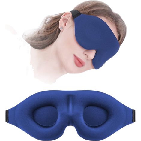 Masque de sommeil 3D occultant à 360°, respirant et sans pression pour un sommeil réparateur, adapté aux étudiants et étudiantes en résidence universitaire. (1/4)