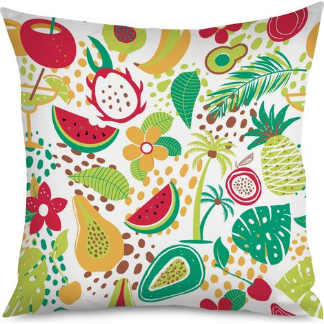Housse de Coussin with impression fruits kawaii, 60x60 cm (1/5)