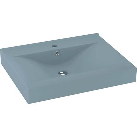 Lavabo avec trou de robinet Bleu clair mat 60x46 cm Céramique