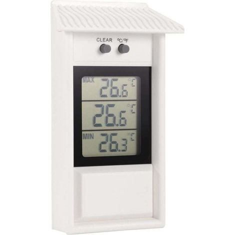 Thermomètre électronique extérieur, thermomètre de Serre Maximum et Minimum, adapté à la Serre de Jardin (Blanc) (1/4)
