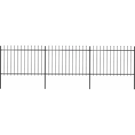 vidaXL Recinzione da Giardino con Punta a Lancia in Acciaio