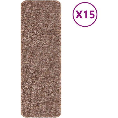 Maison Exclusive - Tapis Antidérapants pour Escaliers 15 pc 60 x 25 cm Marron PP (1/5)