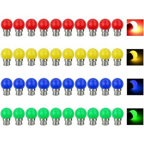 V-TOO B22 3W LED-Farblampen, entspricht 30W, 240 lm, 220–240 V Wechselstrom, B22-Bajonettfassung, mehrfarbige LED-Lichterkette für Zuhause, Bar, Party und Stimmungsbeleuchtung – Packung (1/4)