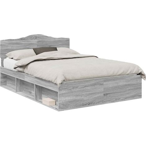 Maison Exclusive - Struttura del letto Grigio Sonoma 140 x 200 cm Pino massello