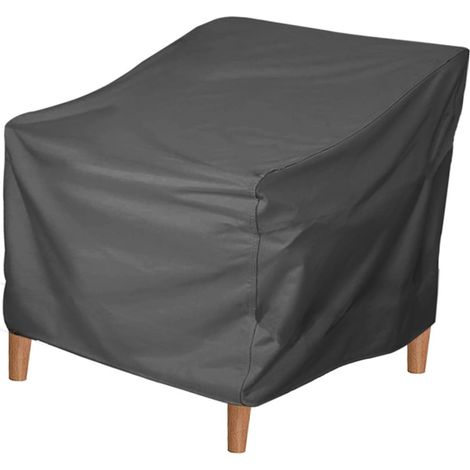 Terrassenstuhl-Abdeckung, wasserabweisende Abdeckung aus Oxford-Gewebe für Gartenmöbel, Schwarz, 89 × 79 × 96,5 cm