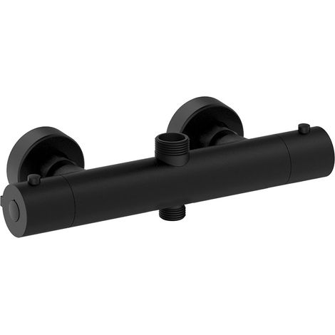 Kibath Grifo Columna Ducha termostático termostático acabado NEGRO mate fabricado en latón (1/5)