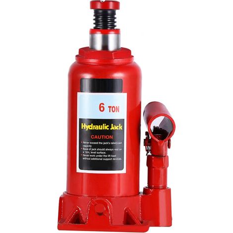 6T Hydraulischer Flaschenwagenheber, Professioneller Hydraulischer Flaschenwagenheber für Auto, Transporter, Boot, LKW, Wohnwagen, 18–34 cm (1/4)