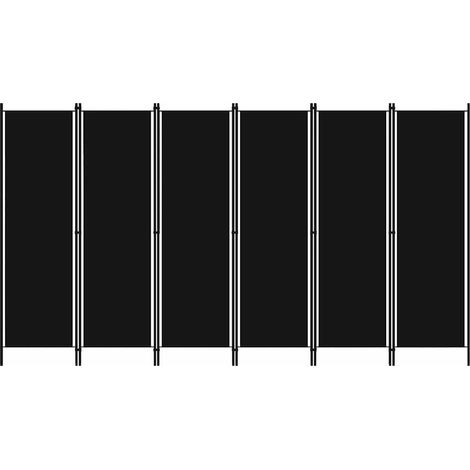 Cloison de séparation 6 panneaux-Paravent-Séparateur de pièce Noir 300x180 cm (1/5)