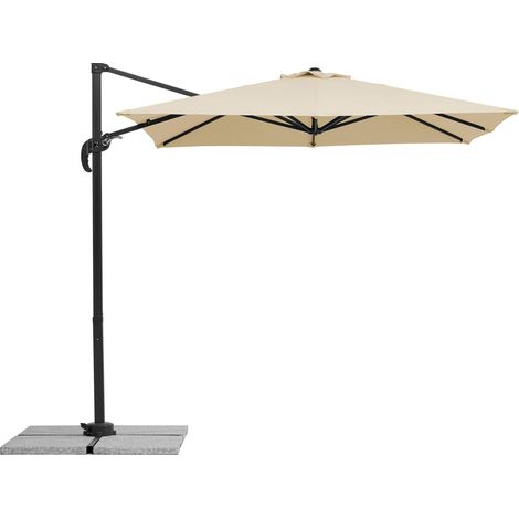 Schneider Rhodos Junior - Ombrello da sarta, Colore: Naturale, ca. 230 x 230 cm, 8 Pezzi, ombrellone Quadrato (1/5)