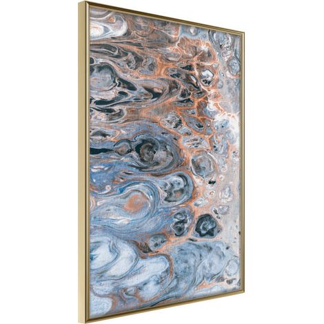 Affiche Murale Encadrée "Surface of the Unknown Planet III" 21 x 30 cm Or