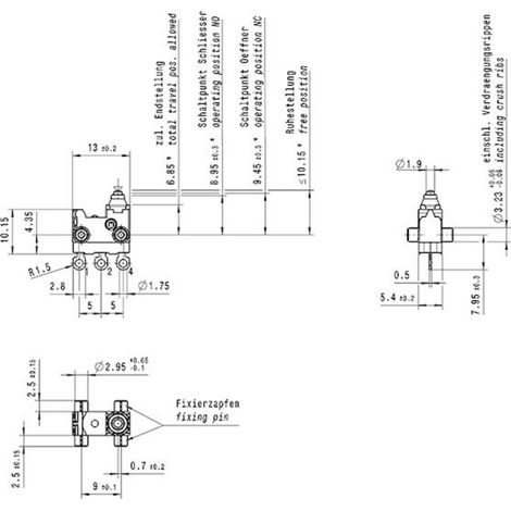 Marquardt 01065.0603-01 Microrupteur 30 V/DC 0.1 A 1 x On/(On) panneau de commande : IP67/côté borne