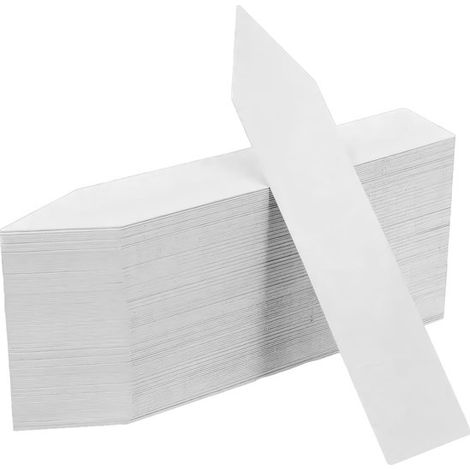 Paquete de 200 etiquetas para plantas resistentes a la intemperie, 5 x 1 cm, Etiquetas reutilizables para jardín, Plástico para escribir, Blanco (1/5)