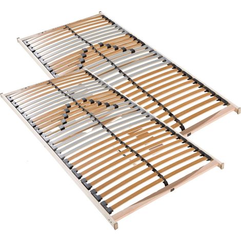 Lattenrost 160x200 cm vormontiert 28 Latten 5-Zonen belastbar ca. 150 Kg Birkenschichtholz (1/4)