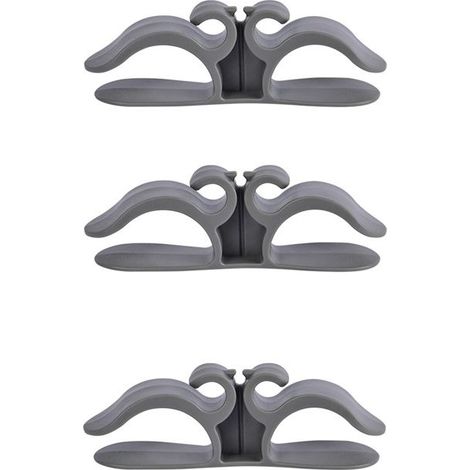 Enrouleur de câble cuisine – 3 pièces, gris, 9,6 x 3 cm, en plastique résistant, organisation compacte pour petits appareils électroménagers (1/5)