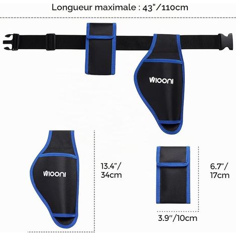 Sheath for Electric Pruning Scissors, Waist Shears Case with Battery Bag (Blue) (1/3)
