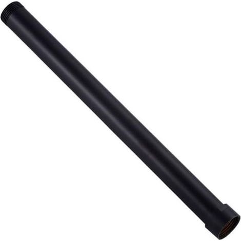 Tube de douche rond en acier inoxydable pour rallonger le pommeau de douche (noir) 30cm (1/5)
