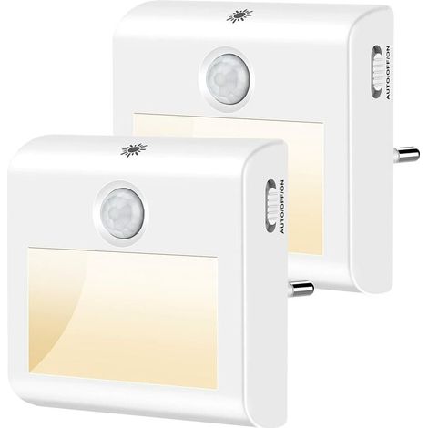 Mini corps humain détection automatique veilleuse plug-in veilleuse intelligente couloir ménage lumière chaude-prise européenne 0.9W2 pièces (1/4)