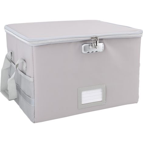 Boîte à documents ignifugée avec serrure, étanche et portable, pour le bureau. (1/5)