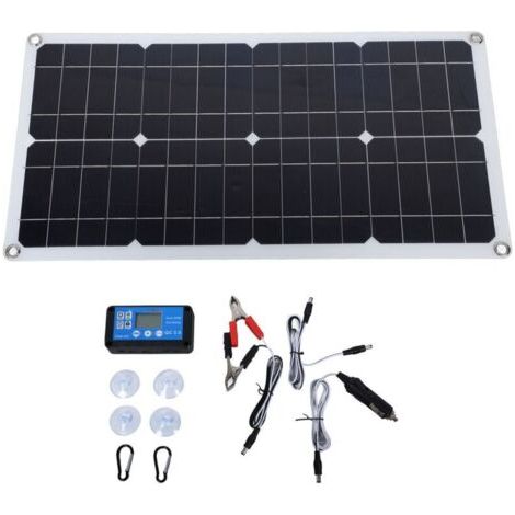 Kit de panneau solaire 100W IP67 étanche avec contrôleur DC 12V 24V 20A panneau solaire Portable pour camping-car caravane véhicule (1/4)
