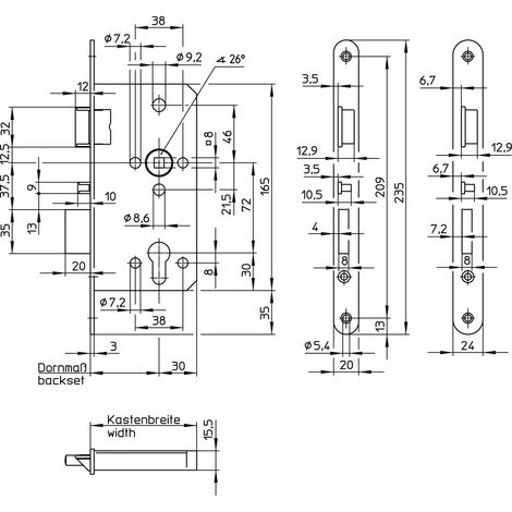 Serrure antipanique WILKA 5495R 55 mm PZ gauche - Verrouillage automatique