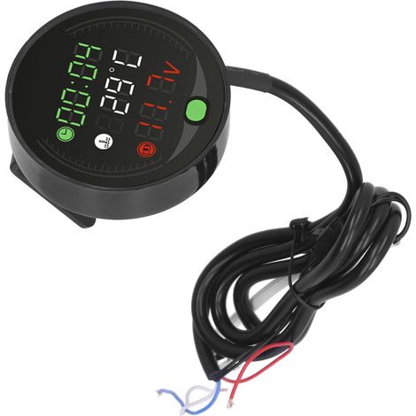 Thermomètre moteur moto universel 9-24V LED numérique, voltmètre USB rechargeable, horloge, indicateur température eau, écran digital (1/5)