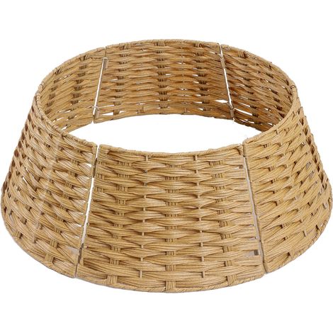 Collier de sapin de Noël, diamètre supérieur 50 cm, diamètre inférieur 66 cm, hauteur 24 cm, housse de base tissée pour pied de sapin. (1/2)