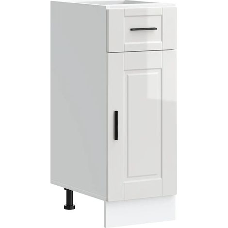Mueble de cocina Porto de 30 x 46 x 81,5 cm amplio espacio de almacenamiento patas ajustables madera de ingeniería blanco brillante 020050244 (1/5)