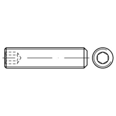 DIN 913/ISO 4026 Gewindestift VG M8x40 Edelstahl A1 blank Innensechskant m. Kegelkuppe 100 Stk