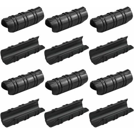 12 clip per serra da 25 mm, resistenti alle alte temperature, durevoli e facili da usare per fissare teloni, striscioni, tubi e pellicole da giardino per serre - Nero