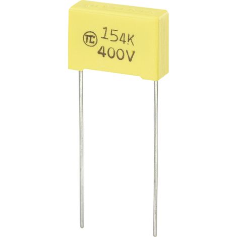 TRU COMPONENTS 1 St. MKS-Folienkondensator radial bedrahtet 0.15 µF 400 V/DC 5 % 15 mm (L x B x H)