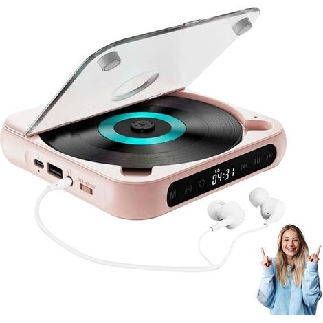 Altavoz Bluetooth de estilo vintage con luz nocturna y pantalla de reloj: altavoz inalámbrico retro con efecto de ondas de agua y sonido estéreo (1/5)
