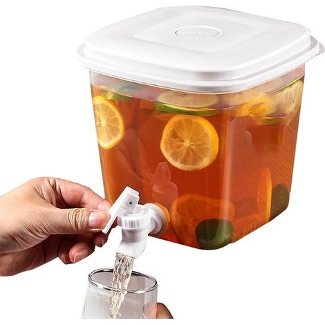 Cubo para bebidas, Grifo de limonada de plástico, Grifo de limonada, Grifo de agua, Dispensador de zumo, Grifos domésticos, 3,5 L, 1 unidad (1/5)