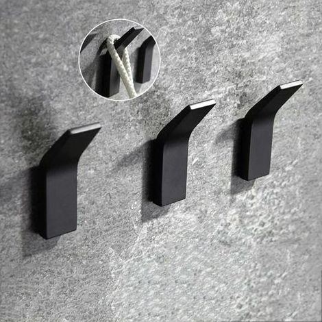 3-teiliges Klebehaken-Set, Wandhaken für Badezimmer, rostfreier und wasserfester Handtuchhalter mit Klebefläche für Bademantel, Mantel, Handtuch, Schlüssel, Taschen, Zuhause (1/5)