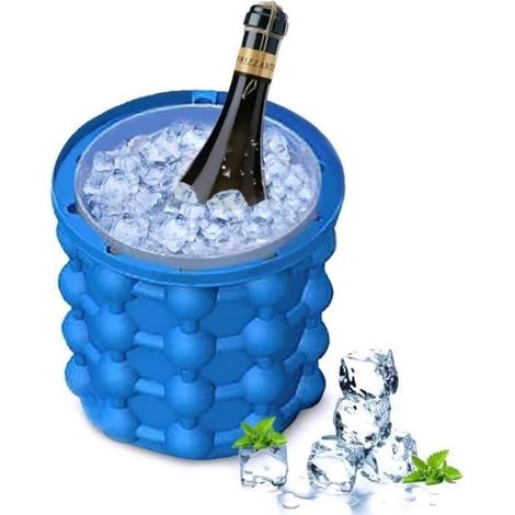 Ice Genie, Bac à Glaçon ice cube maker genie Silicone Moules Seau à Glace, Nouveau Desigh Ice Cube Moule. (1/4)