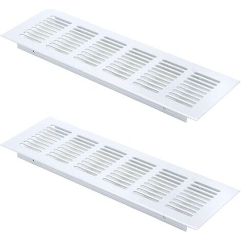 2 pièces de grille de ventilation rectangulaire, grille de ventilation en aluminium, grille de ventilation extérieure 80x250mm (1/5)