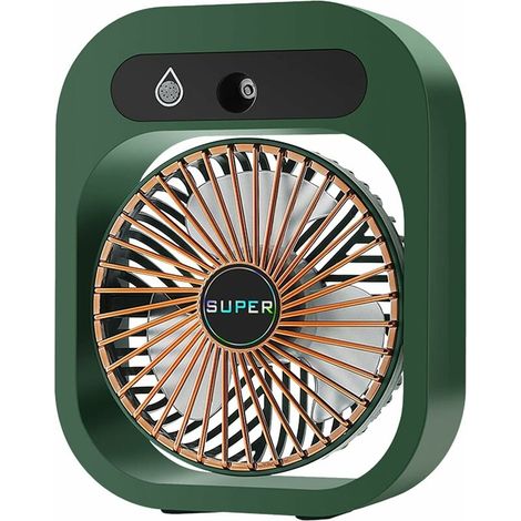 Ventilateur de brumisation portable rechargeable par USB avec 3 vitesses pour le camping, la maison et les ventilateurs de bureau